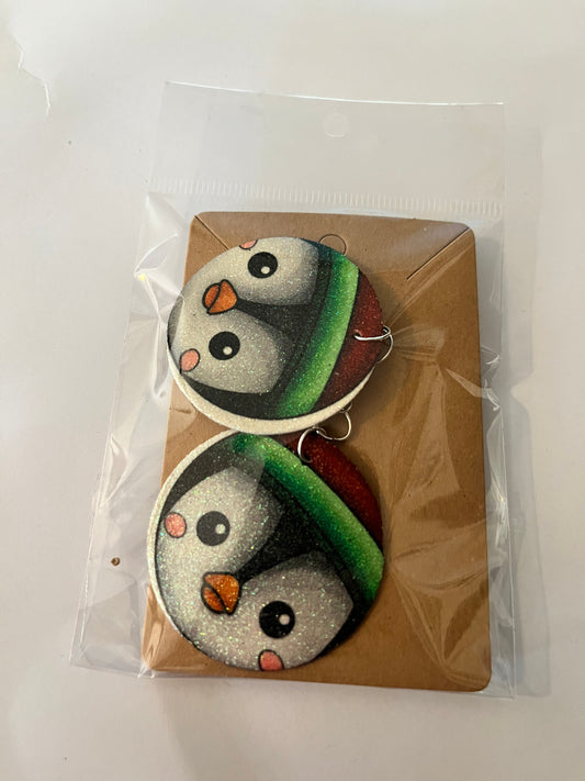 Penguin winter earrings