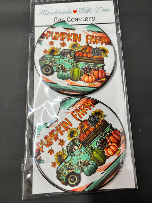 Pumpkin farm coaster set